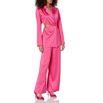 Stylish Hot Pink Cut-Out Waist Blazer for Women