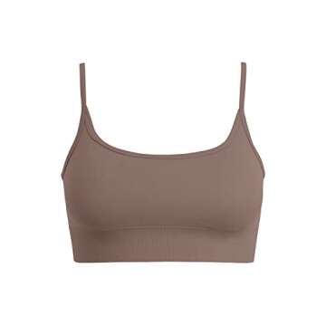 QINSEN Butt Lift Yoga Pants Women Ribbed Exercise Outfits 2 Pieces Yoga Sports Bra and Leggings Set Brwon M