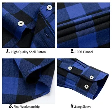 Alimens & Gentle Men's Plaid Flannel Casual Shirt