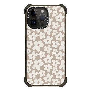 CASETiFY Ultra Impact iPhone 14 Pro Max Case [5X Military Grade Drop Tested / 11.5ft Drop Protection] - Natural Flower - Glossy Black
