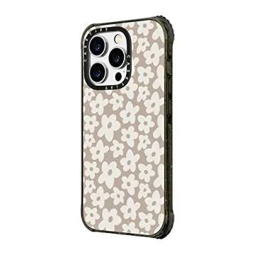 CASETiFY Ultra Impact iPhone 14 Pro Max Case [5X Military Grade Drop Tested / 11.5ft Drop Protection] - Natural Flower - Glossy Black