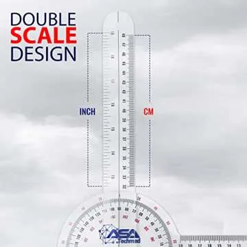 ASA TECHMED Complete Goniometer Set for Occupational Therapy, Physical Therapy - Includes 6, 8, 12 Inches Goniometer Set, Gait Belt, Measuring Tapes, Reflex Hammer