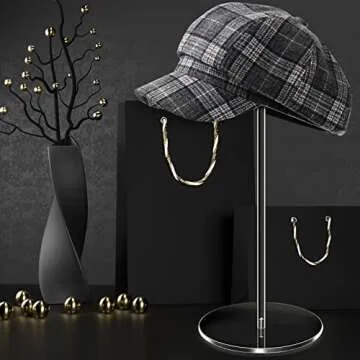Chunful 4 Sets Acrylic Hat Stand Holder Wig Display Rack Clear Pedestal Stand Baseball Hat Rack Stand Round Acrylic Risers for Tabletop Display Watch Jewelry(12 Inch)