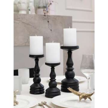 CANDWAX 3x4 Pillar Candles Set of 3 - Decorative Rustic Candles Unscented and Dinner Candles - Ideal as Wedding Candles or Large Candles for Home Interior - White Candles