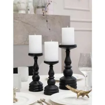 CANDWAX 3x4 Pillar Candles Set of 3 - Decorative Rustic Candles Unscented and Dinner Candles - Ideal as Wedding Candles or Large Candles for Home Interior - White Candles