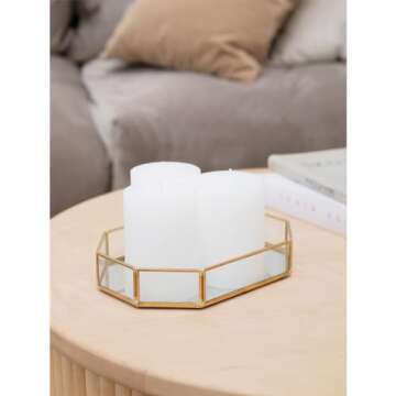 CANDWAX 3x4 Pillar Candles Set of 3 - Decorative Rustic Candles Unscented and Dinner Candles - Ideal as Wedding Candles or Large Candles for Home Interior - White Candles