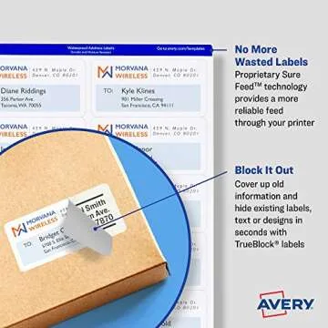 Avery Shipping Labels with Permanent Adhesive, 200 Count