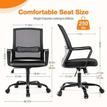 Ergonomic Adjustable Office Desk Chair for Comfort