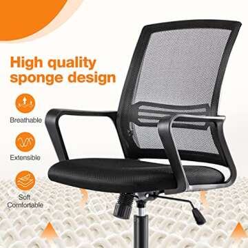 Ergonomic Adjustable Office Desk Chair for Comfort