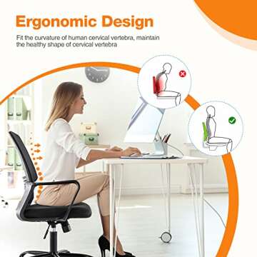 Ergonomic Adjustable Office Desk Chair for Comfort