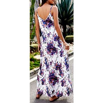 Supnier Women's Floral Maxi Dress with Pockets