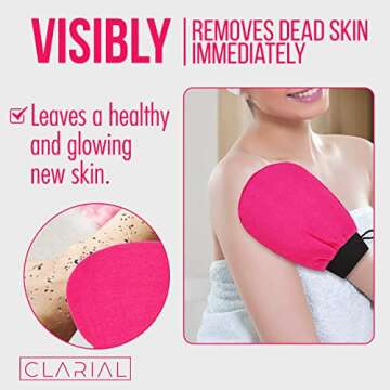 Clarial Exfoliating Body Scrub - Shower & Bath Use, Dual-Purpose mitt