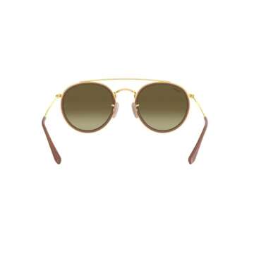Ray-Ban RB3647N Double Bridge Round Sunglasses, Gold/Brown Gradient Mirrored Pink, 51 mm + 1
