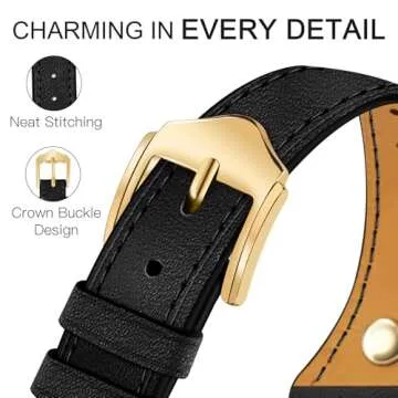 JR.DM Slim Leather Bands Compatible with Apple Watch Band 38mm 40mm 41mm 42mm 44mm 45mm 46mm 49mm, Top Genuine Leather Band with Charms, Feminine Design for Iwatch Ultra SE Series 10 9 8 7 6 5 4 3 2 1