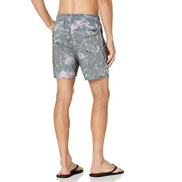 RVCA Men's Standard 4-Way Stretch Waist 17 INCH Boardshort, Elastic Trunk 17/Black Dye, Medium