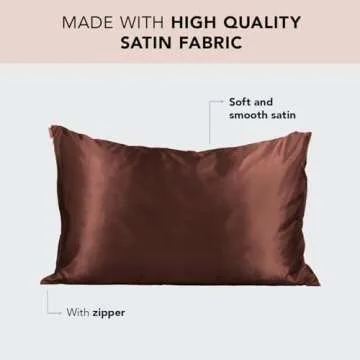 Elevate Your Sleep with Kitsch Satin Pillowcase, Cooling & Luxurious Quality, Perfect for Hair & Ski...