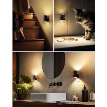 L LOHAS LED Motion Sensor Night Light Plug in, 2 Pack, Motion Activated Night Light, 0-100LM Dimmable, 3000K Soft White, Motion Sensor Light Indoor for Bathroom Hallway Bedroom Stairway Kids Elderly