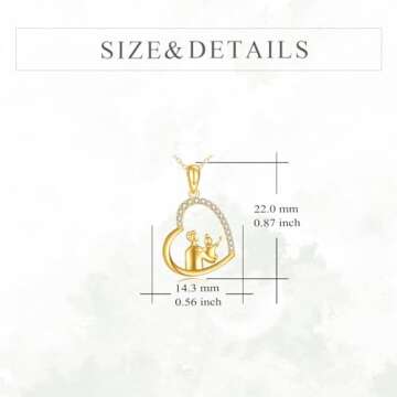 KECHO 14K Solid Gold Dad Daughter Necklace Elegant Gift