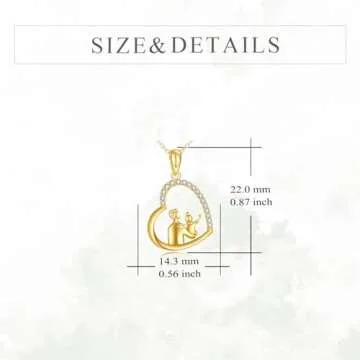 KECHO 14K Solid Gold Dad Daughter Necklace Elegant Gift