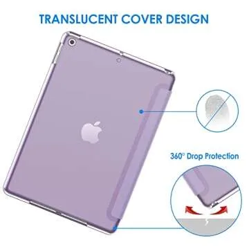 JETech Case for iPad 10.2-Inch (2021/2020/2019 Model, 9/8/7 Generation), Auto Wake/Sleep Cover (Light Purple)
