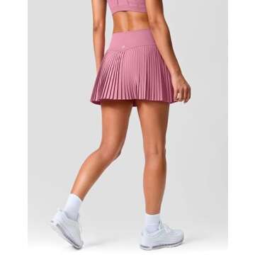 SANTINY Pleated Tennis Skirt for Women with Pockets Shorts Women's High Waisted Lightweight Athletic...