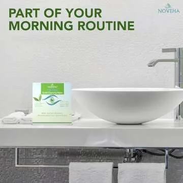 NOVEHA 60PCs Tea Tree Oil Eyelid & Lash Wipes | With Hyaluronic Acid, Green Tea & Chamomile For Blepharitis, Itchy & Stye Eyes, Individually Wrapped, Natural Eyelash Makeup Remover & Daily Cleanser