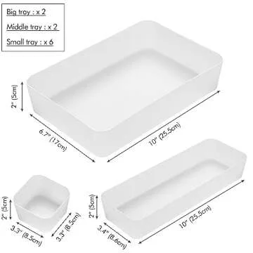 Poeland 10 Pcs Drawer Organizer for Home and Office