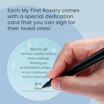 Sweet Treasures Gift – Baptism Gifts for Boys, First Rosary with Ceramic Keepsake Box and Card, Catholic Communion Gift, Christening and Baby Shower Rosary Beads, Blue