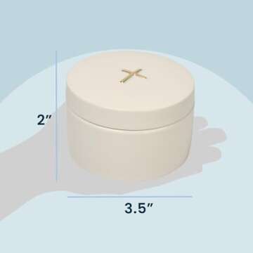 Sweet Treasures Gift – Baptism Gifts for Boys, First Rosary with Ceramic Keepsake Box and Card, Catholic Communion Gift, Christening and Baby Shower Rosary Beads, Blue