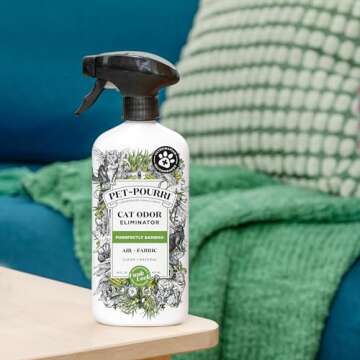 Pet-Pourri Pet Odor Air + Fabric Odor Freshener Spray, Purrfectly Bamboo, 16 Fl Oz