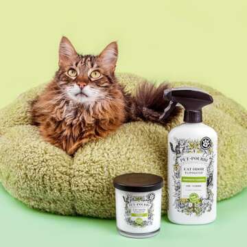 Pet-Pourri Pet Odor Air + Fabric Odor Freshener Spray, Purrfectly Bamboo, 16 Fl Oz