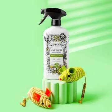 Pet-Pourri Pet Odor Air + Fabric Odor Freshener Spray, Purrfectly Bamboo, 16 Fl Oz