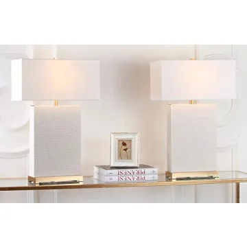 Elegant Safavieh Modern Cream Lamps Set for Home Decor