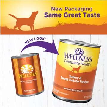 Wellness Complete Health Natural Wet Canned Dog Food Turkey & Sweet Potato, 12.5-Ounce Can (Pack of ...