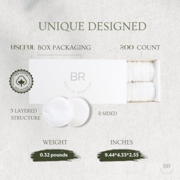 Eco-Friendly Bella Romani Cotton Rounds 200 Pads