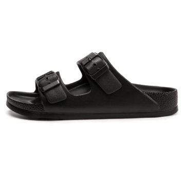 FUNKYMONKEY Women's Adjustable EVA Comfort Slides - Black