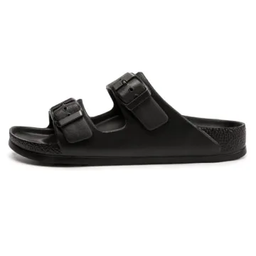 FUNKYMONKEY Women's Adjustable EVA Comfort Slides - Black