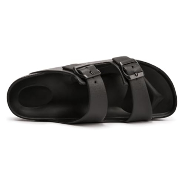 FUNKYMONKEY Women's Adjustable EVA Comfort Slides - Black