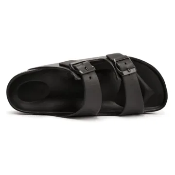 FUNKYMONKEY Women's Adjustable EVA Comfort Slides - Black
