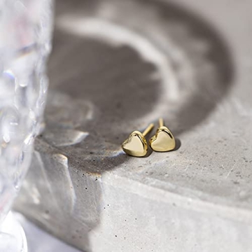 PAVOI Tiny Heart Stud Earrings for Sensitive Ears