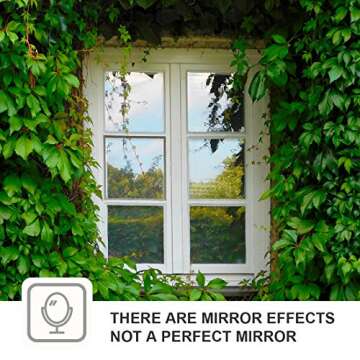 WPCTEV Reflective Window Film Mirror One Way Daytime Privacy Anti UV Static Cling Window Film Remova...