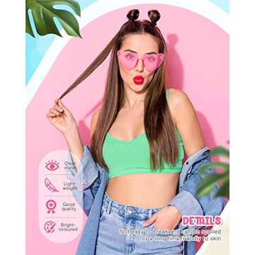 Chicpop 8 Pairs Heart Shape Sunglasses Rimless Glasses Party Favors Breast Cancer Awareness Accessories for Women