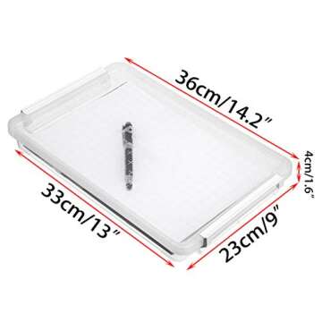 BTSKY A4 Plus Clear Transparent PP Plastic Stackable Storage Box Desk Paper Magazine Container with Buckle, Office Supplies Accessories File Protector Case Organizer, Portable Project Case