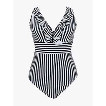 SouqFone Women's Full Coverage Ruffle Swimsuit