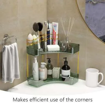 Emljkvp 2 Tier Corner Organizer for Bathroom Storage