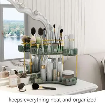 Emljkvp 2 Tier Corner Organizer for Bathroom Storage