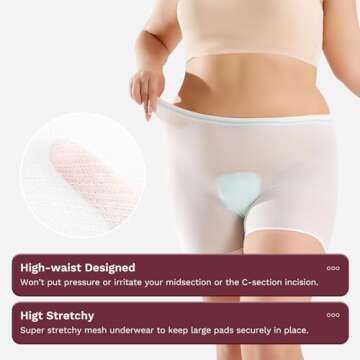 HANSILK Mesh Postpartum Underwear 16 Counts High Waist Hospital Mesh Panties Postpartum Breathable,Delivery Post Surgical Recovery C-Section Underwear