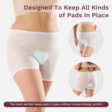 HANSILK Mesh Postpartum Underwear 16 Counts High Waist Hospital Mesh Panties Postpartum Breathable,Delivery Post Surgical Recovery C-Section Underwear