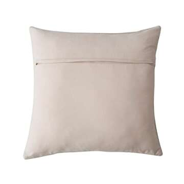 Creative Co-Op Square Cotton Pillow with "Merry Christmas" Embroidery, Cream and Sienna