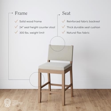 Nathan James Linus Comfortable Modern Bar Stool